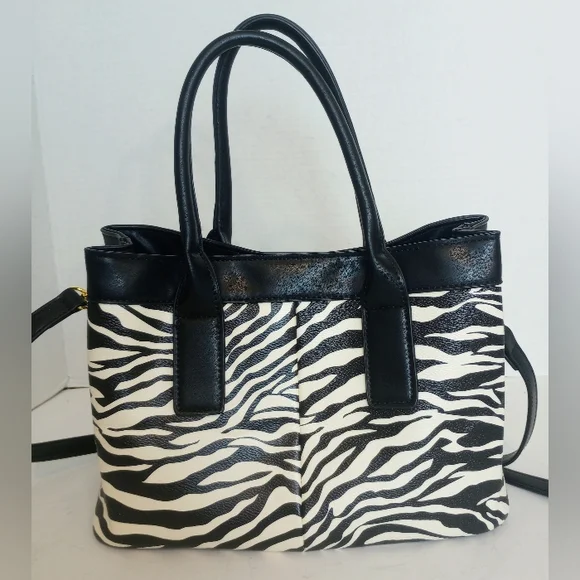 🦓 Zebra Print Crossbody Satchel Purse And Wallet - Picture 4 of 10